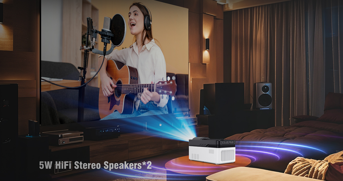 Built-in Dual 5W HiFi Stereo Speakers